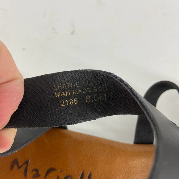 Mariella Leather Black Gladiator Caged Ankle Open Toe Sandal womens 8.5 - Picture 3 of 7